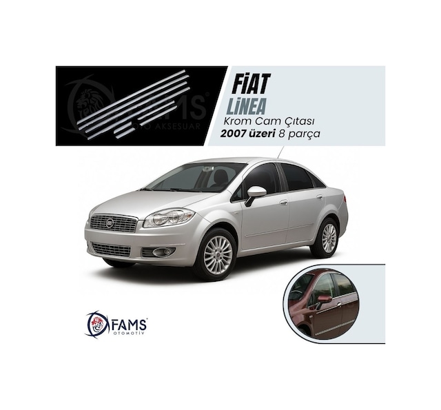 Famsotomotiv Fiat Linea Krom Cam Çıtası 8 Prç. 2007 Ve Üzeri P.Çelik