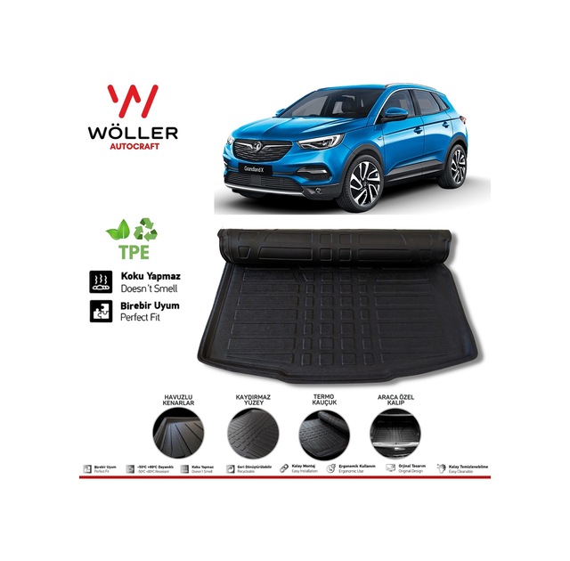 Opel Grandland X Bagaj Havuzu 2017 2022 3D Wöller Ultraflex Alt Bagaj Rafı