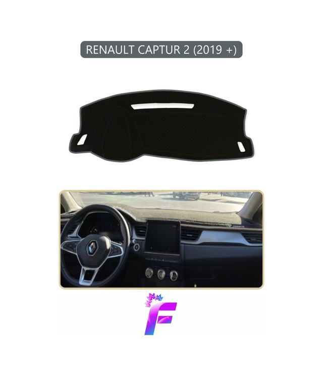 Renault Captur 2 2019+ Uyumlu Torpido Örtüsü Yansıma Önleyici Koruma Hızlı Montaj J50 Torpido Halısı