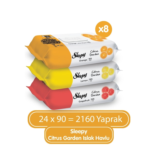 Sleepy Citrus Garden Islak Bebek Havlusu 24 x 90 (2160 Yaprak)