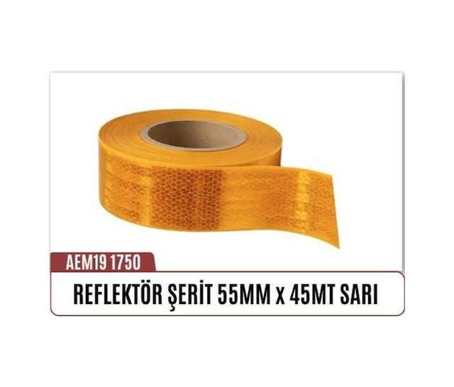 Reflektör Şerit Sarı 55mm X 45 Metre Ce Standartına Uygun Aem 191750