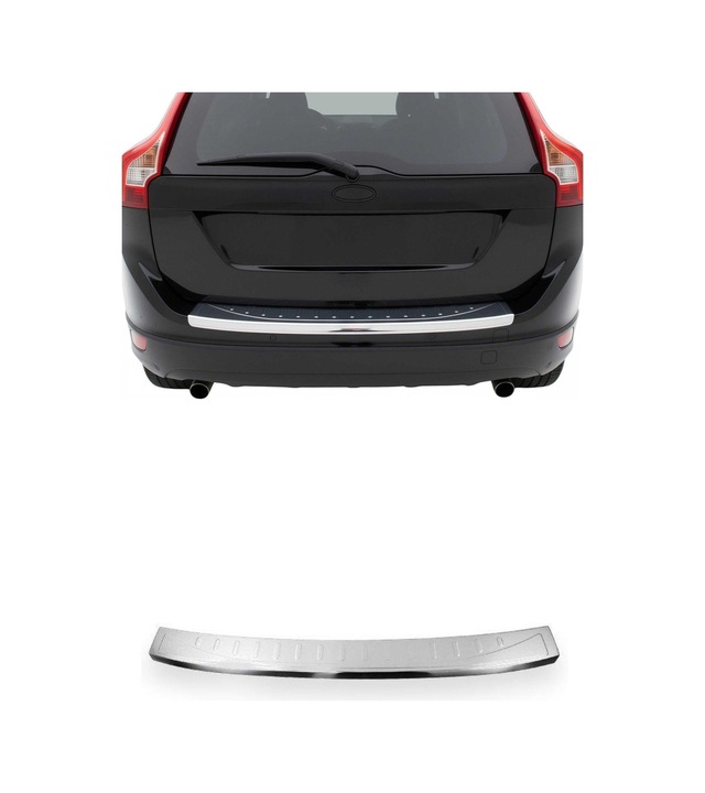 Volvo Xc60 I 2013-2017 Uyumlu Krom Arka Tampon Eşiği Paslanmaz Çelik Taşlı Mat