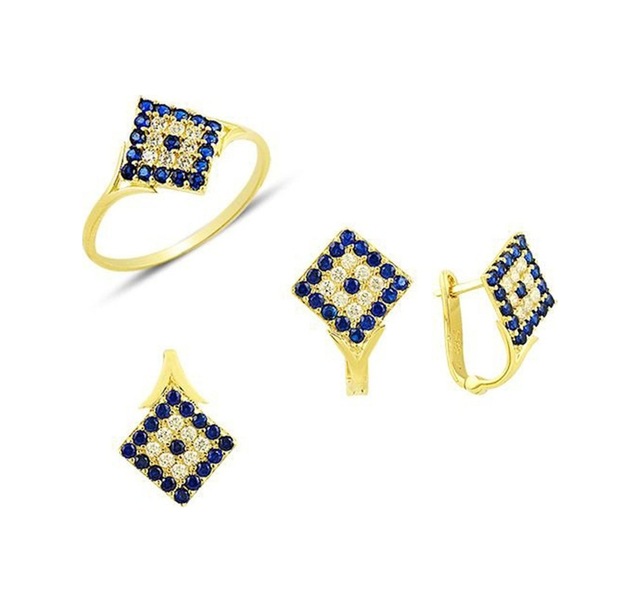 Sosyete Gözlü Set 5.65 Gram 14 Ayar Altın
