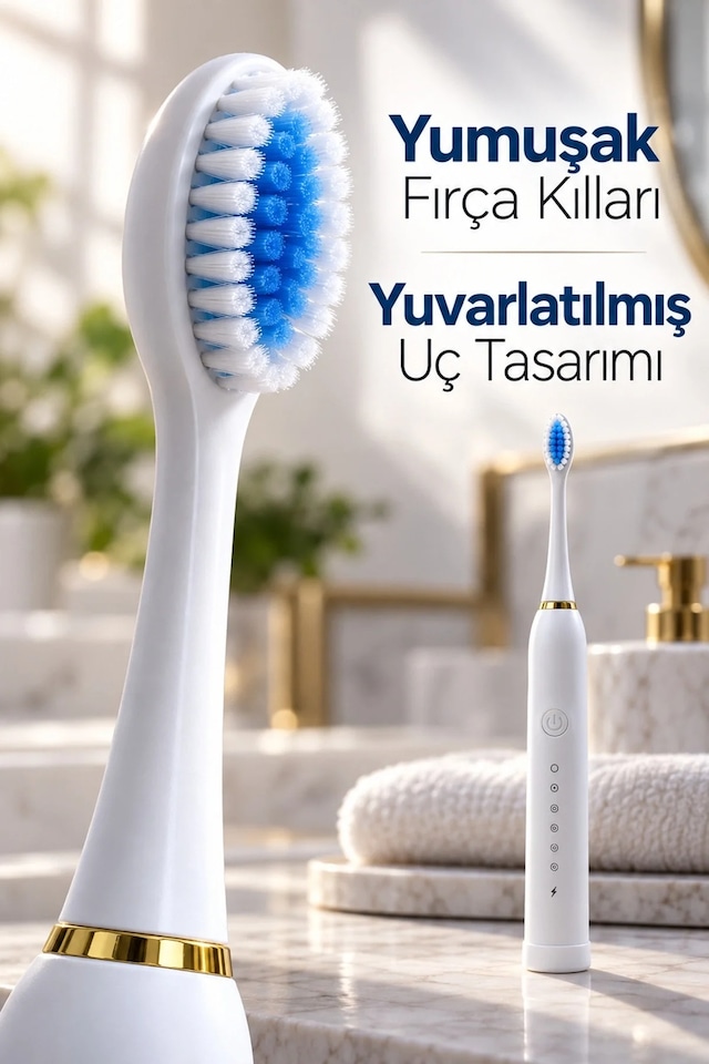Ers Beyaz Elektrikli Diş Fırçası 3 Yedek Başlıklı