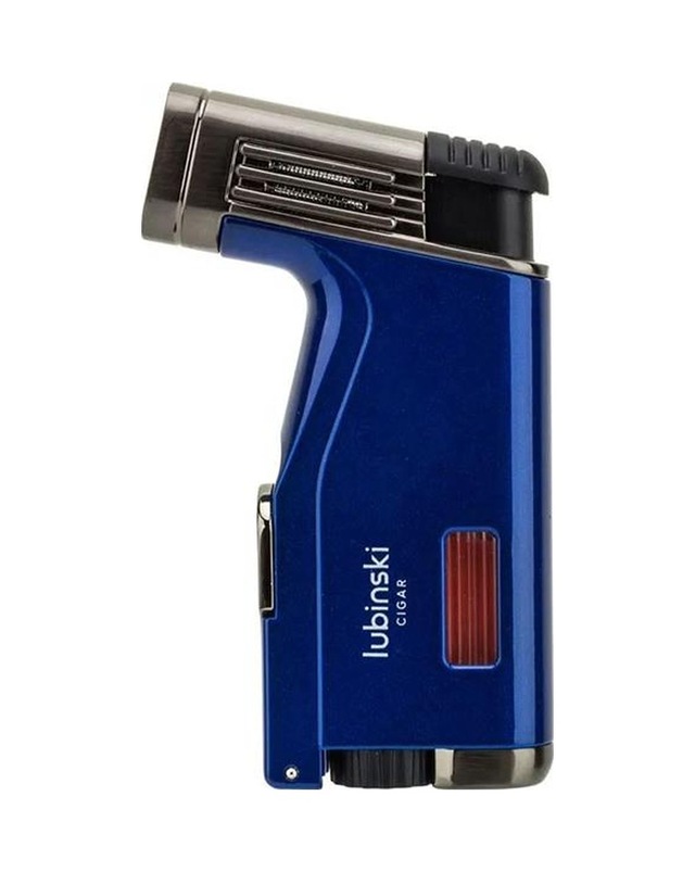 Lubinski Cigar Delicili Çift Torch Puro Çakmağı Mavi Lb-160