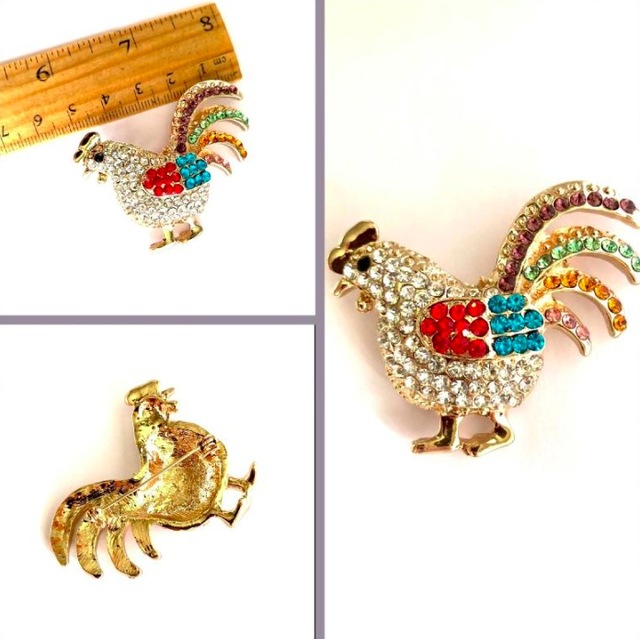 Omeniv Vintage Retro Stil Kristal Kaplı Naif Broş İğne Teşhir Ürün
