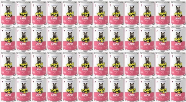 King Et Parçacıklı Kuzu Etli Yetişkin Kedi Konserve 400 Gr 48 Adet