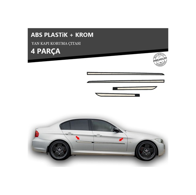 Bmw E90 Yan Kapı Koruma Çıtası Plastik + Krom Unvrslppkçt00054