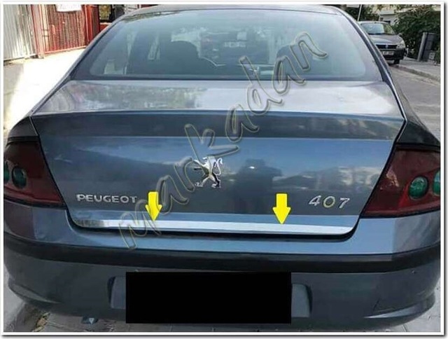 Markadan Peugeot 407 Krom Bagaj Alt Çıta 2004-2010 Paslanmaz Çeli
