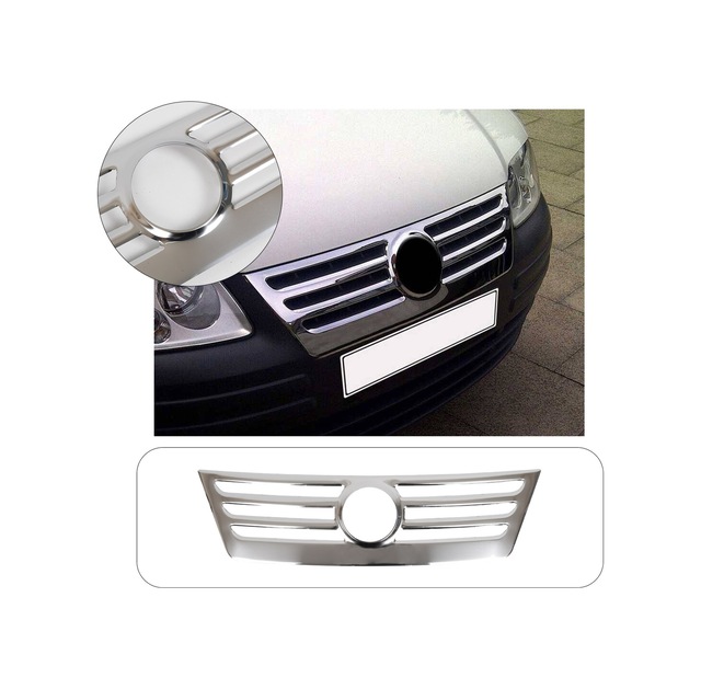 Volkswagen Caddy Uyumlu 2003-2010 Ön Panjur Formlu Paslanmaz Çelik