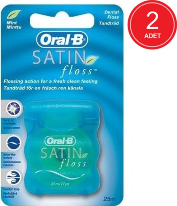 Oral-B Satin Floss Nane Aromalı Diş İpi 25 M x 2 Paket