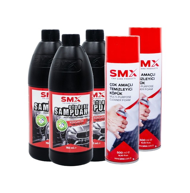 Çok Amaçlı Temizleyici Köpük 500 Ml 3 Adet + Oto Bebe Şampuanı 750 Ml 2 Adet + 5 Adet Al, 3 Öd