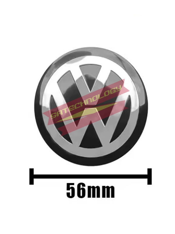 Volkswagen Direksiyon Logosu 56mm Gümüş-siyah Gümüş Siyah-56mm