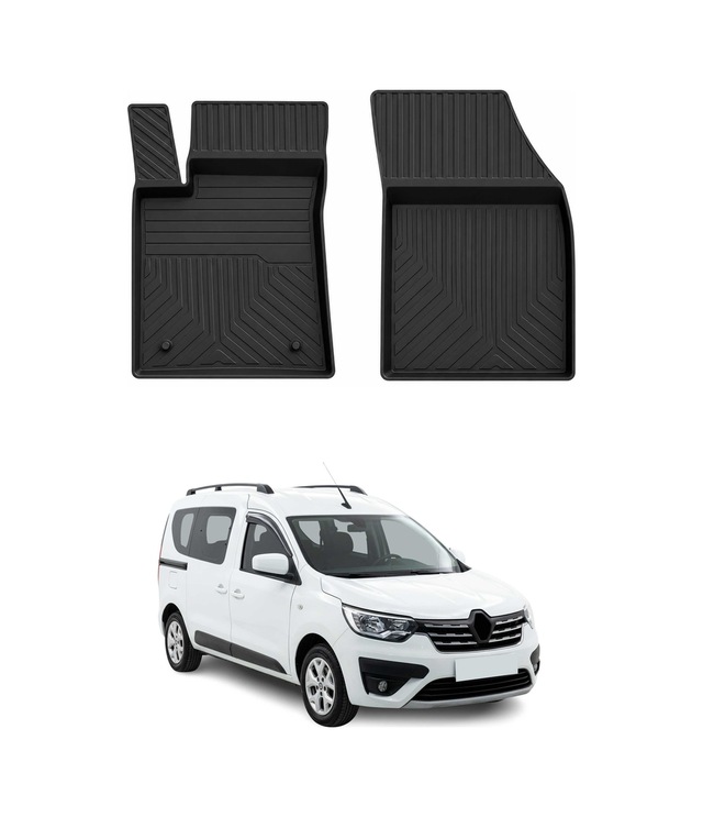 Renault Express 2021-2026 Uyumlu 4d Ön Havuzlu Paspas Kauçuk Siyah 2 Parça
