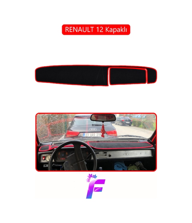 Renault 12 Kapaklı Uyumlu Torpido Örtüsü Yansıma Önleyici Tam Koruma Hızlı Montaj J33 Torpido Halısı