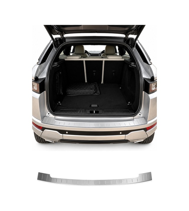 Land Rover Range Rover Evoque 1 L538 2012-2018 Uyumlu Krom Arka Tampon Eşiği P.çelik Taşlı Mat