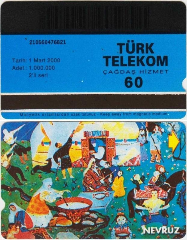Nevruz Telefon Kartı 60 Kontör Türk Telekom. 1 Mart 2000. Teşhir Ürün