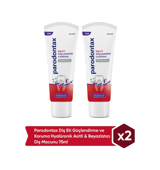 Parodontax Diş Eti Güçlendirme Ve Koruma Hyalüronik Asitli & Beyazlatıcı Diş Macunu 2 x 75 ML