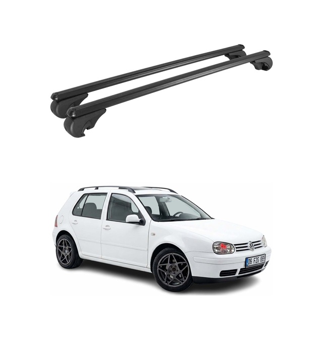 Vw Golf Iv Hatchback 1997-2003 Arası Uyumlu Port Bagaj Taşıyıcı Ara Atkı Alüminyum Siyah 2 Parça