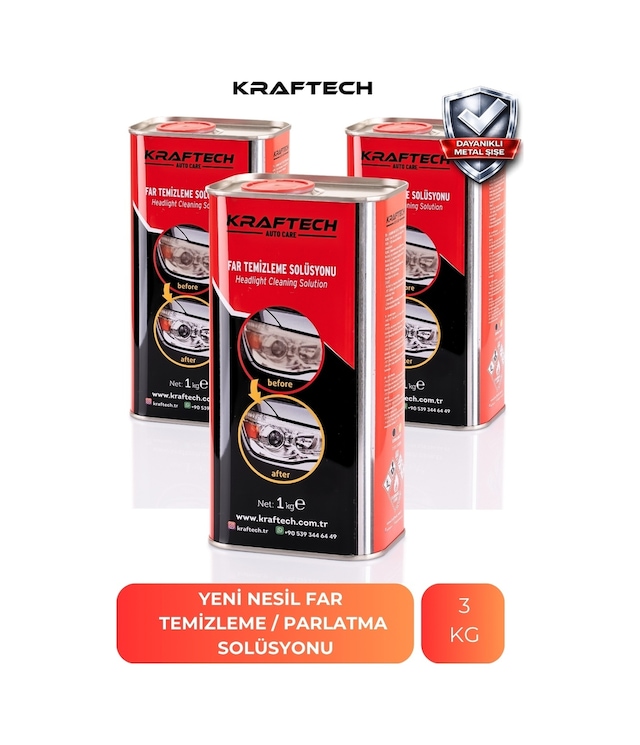 Kraftech Kloroform Yeni Nesil Far Temizleme Solüsyonu 3 KG