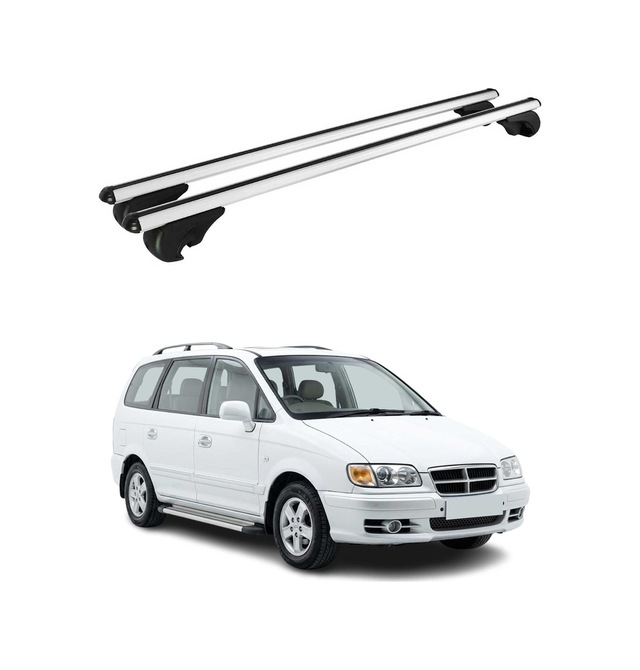 Hyundai Trajet 1999-2008 Arası Uyumlu Port Bagaj Taşıyıcı Ara Atkı Alüminyum Gümüş 2 Parça