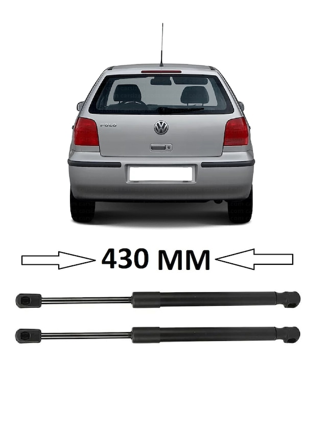 Volkswagen Vw Polo Hb 1994-1999 Uyumlu Sağ + Sol Takım Bagaj Amortisörü 2 Adet 430mm 6n0827550a Bagaj Amortisörü