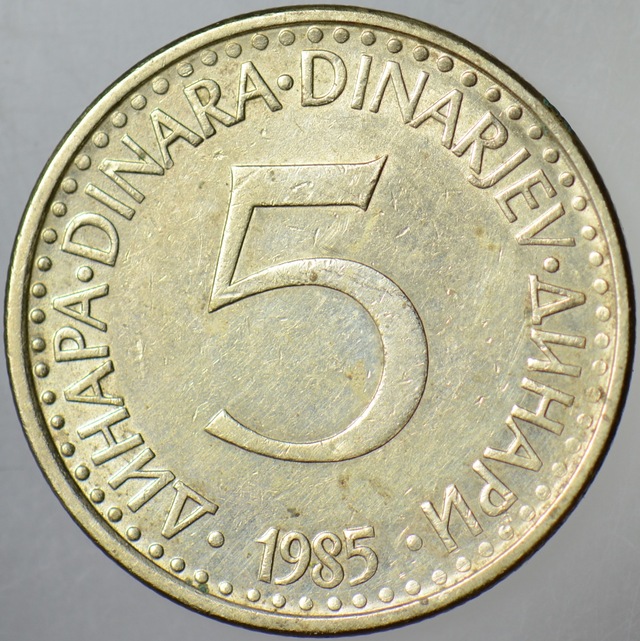 Yugoslavya 5 Dinar 1985. 00198855
