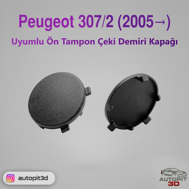 Peugeot 307/2 Makyajlı Kasa 2005 Uyumlu Ön Tampon Çeki Demiri Kapağı