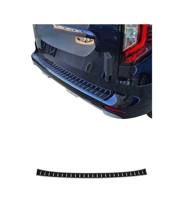 Mercedes Citan W420 Minivan 2021-2027 Uyumlu Arka Tampon Eşiği Krom-karbon Folyolu