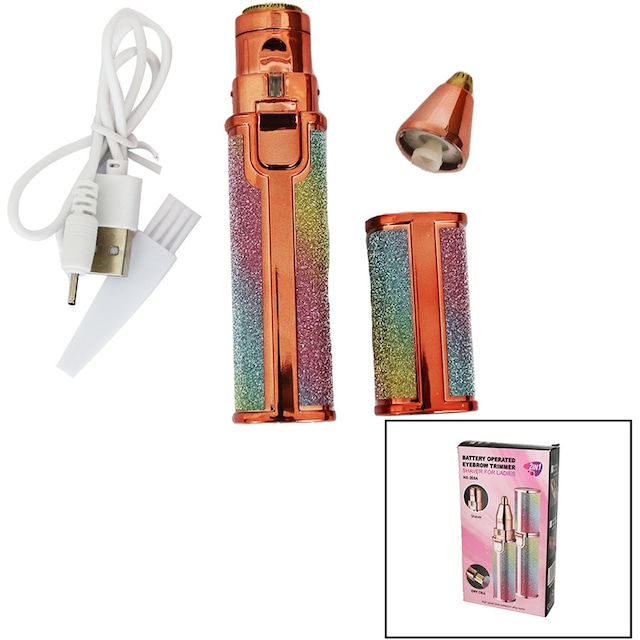2ın1 Başlı - Simli - Ruj Model - Usb Şarjlı Yanak - Burun Tüy Alma Makinesi 5691