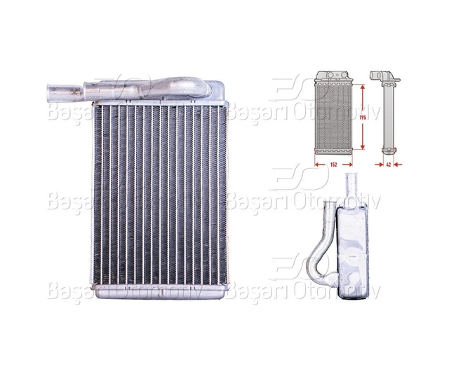 Hyundaı Sonata 2 2.0 I 3.0 I V6 91 Kalorıfer Radyatoru Brazıng Mtat 195x152 Mm 97123-33000