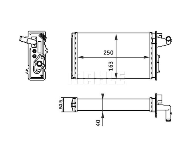 Kalorifer - 182 - Radyatörü Fıat Tempra 95 01 Tipo 95 01 Alfa Romeo 145 95 01 146 94 01 155 92 - Dpmıx-hb - 97 250x163x40