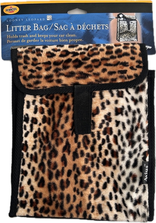 Leopar Desenli Oto Koltuk Arkası Organizer Çanta 21x19x7cm