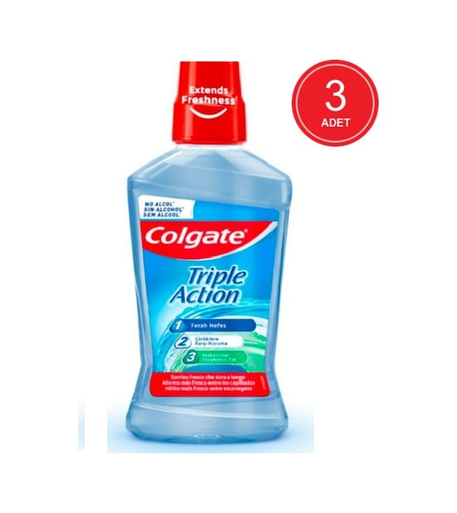 Colgate Üçlü Etki Ağız Bakım Suyu 3 x 500 ML