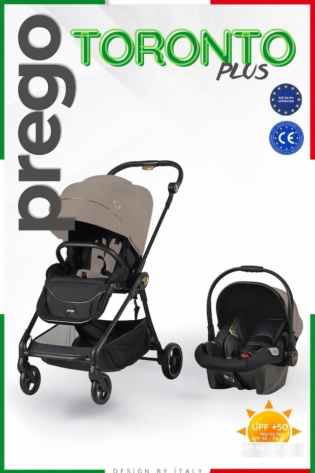 Prego Toronto Plus 2232 Çift Yönlü Katlanabilen Travel Sistem Bebek Arabası 22 Kg Taşıma Kapasitesi Kahve