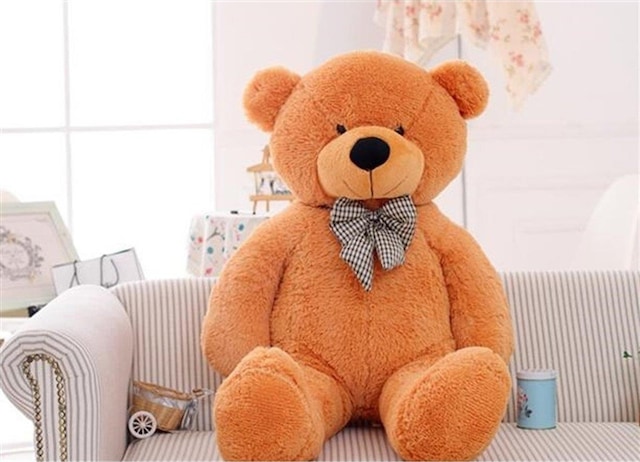 90 Cm Papyonlu Peluş Ayıcık - % 100 Yerli 001