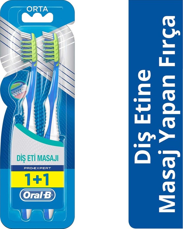 Oral-B Diş Eti Masajı Yapan Diş Fırçası Pro-Expert 40 Orta 1+1 Yeşil