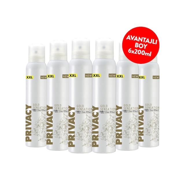 Privacy Gold Kadın Sprey Deodorant 6 x 200 ML