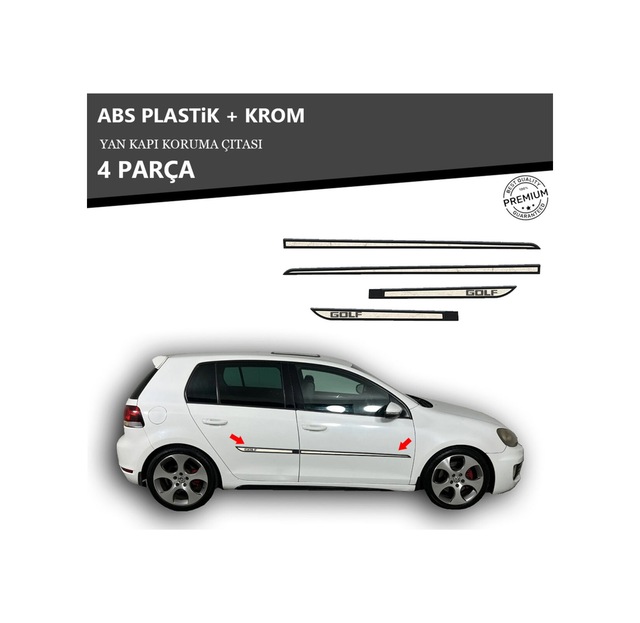 Volkwagen Golf 6 Yan Kapı Koruma Çıtası Plastik + Krom Unvrslppkçt00046