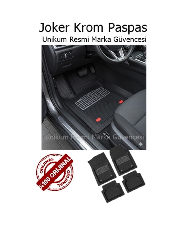 Hyundai Trajet Uyumlu Yeni Nesil Krom Joker Siyah Eva Oto Paspas Su Geçirmez Kaymaz Yüzey