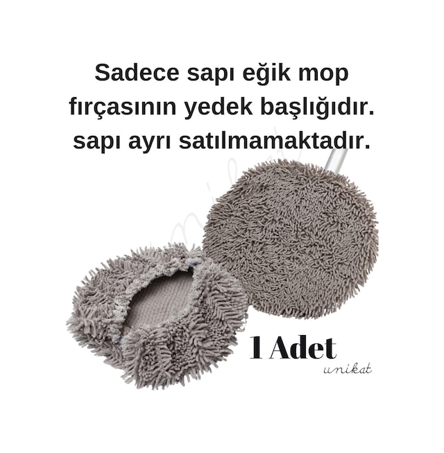 Yedek Başlık 1 Adet Yeni Nesil Teleskopik Eğik Başlıklı Yıkama Mopu 1 Adet