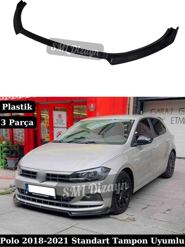 2018-2019-2020-2021 Polo Ön Lip Ek Karlık 3 Parça Plastik Siyah