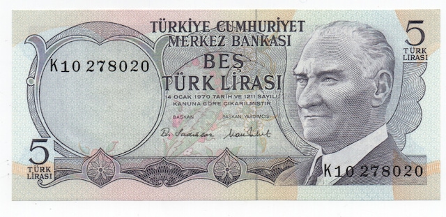 5 Lira 6.emisyon 2.tertip K10 278020 Wb0317