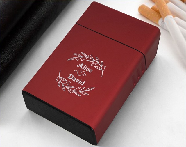 Bk Gift Kişiye Özel İsimli Kırmızı Metal Sigara Tabakası 5