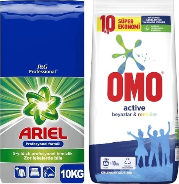 Ariel Matik Beyazlar için 10 Kg + Omo Matik 10 Kg