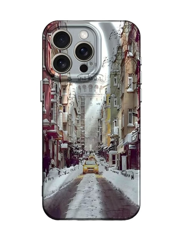 Apple İphone 14 Pro Kılıf Crew Desenli Kapak - Galata Kulesi