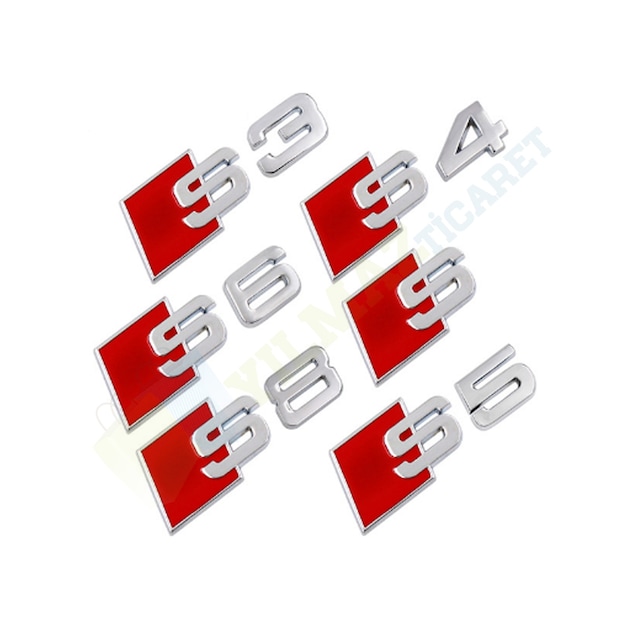 Audi S3 S4 S5 S6 S8 Metal Logo Arka Bagaj Arma Amblem