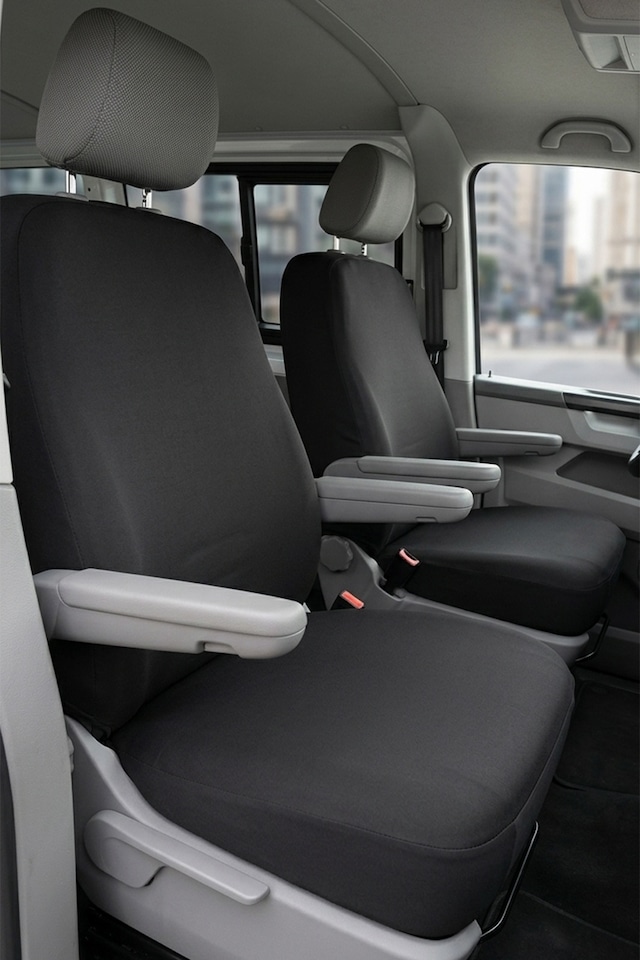 Volkswagen Transporter 4+1 - Siyah Penye Oto Koltuk Kılıfı - Baskısız