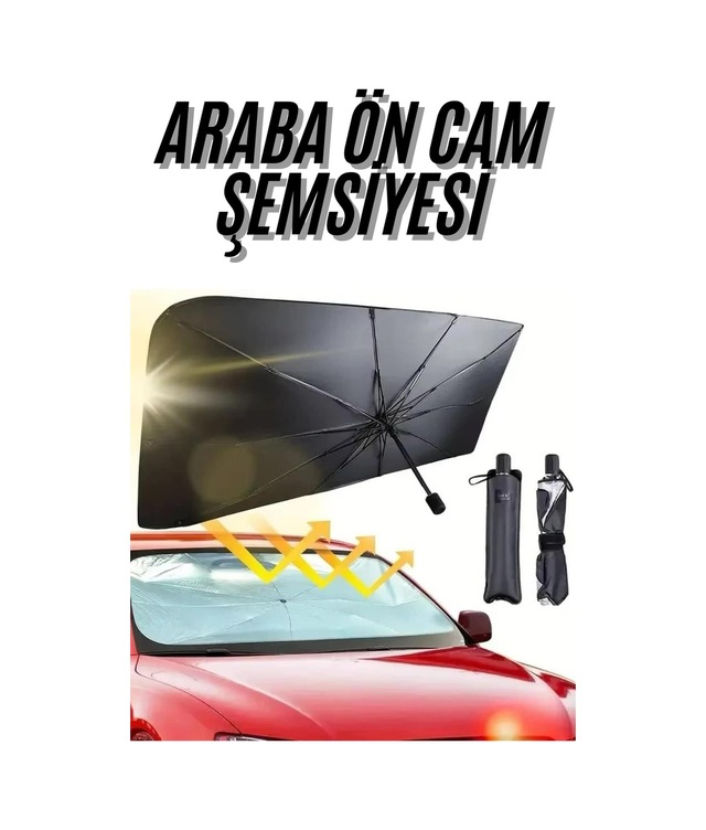 Ön Cam Güneşlik Şemsiye Tüm Araçlar İçin Araba Katlanabilir Güneşlik