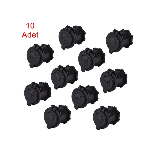 10 Adet Oto Çakmak Fiş Çakmaklık Dişi Pano Tip 30Mm Şase Monteli